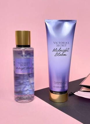 Подарунковий набір лосьйон victoria's secret midnight bloom fragrance + спрей