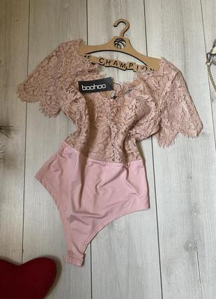 Мереживний комбідрес boohoo, боді