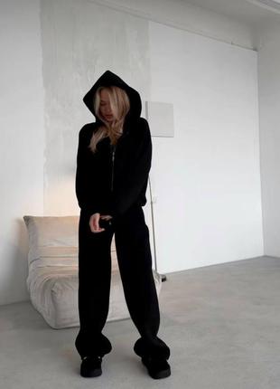 Спортивний костюм жіночий на флісі оверсайз