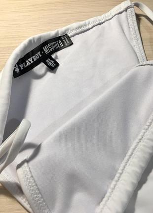 Плавки playboy x missguided white itsy bitsy bikini bottoms - s8 фото