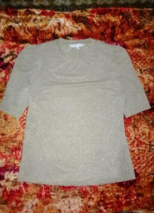 Бежева блуза люрекс стрейч