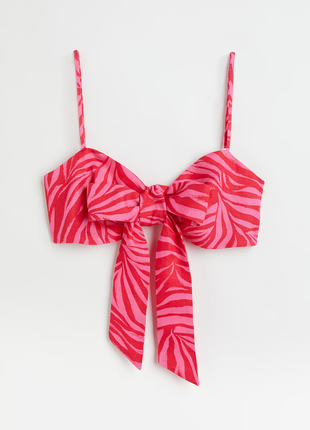 Бралетт h&m со льном tie-front bralette - l