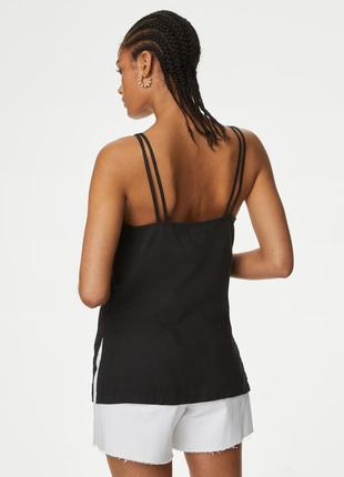Новый топ со льном m&s linen rich beaded longline cami top - 16uk5 фото