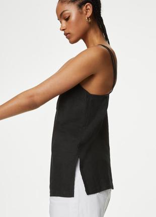 Новый топ со льном m&s linen rich beaded longline cami top - 16uk3 фото