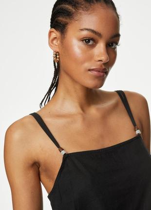 Новый топ со льном m&s linen rich beaded longline cami top - 16uk2 фото
