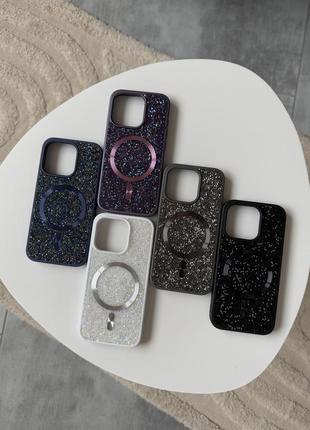 Diamond case with magsafe  стильний  чохол з блиском та magsafe 11/12/12pro/12promax/13/13pro/13promax/14pro/14promax/15/15pro/15promax