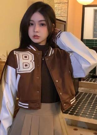 Трендовый утепленный бомбер для девочки новый 130