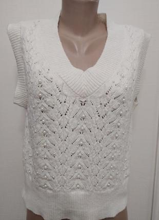 Жилетка с бусинами zara,новая коллекция