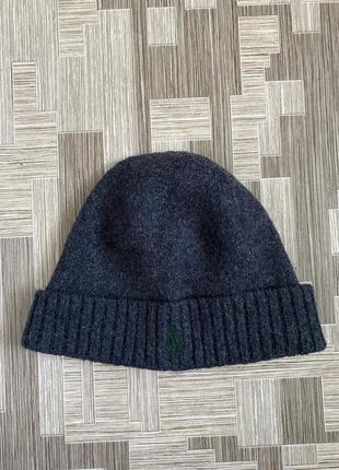 Винтажная шерстяная шапка бини polo ralph lauren merino wool шерстяная шерсть