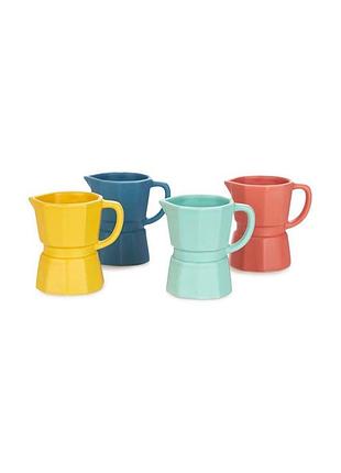 Набір чашок balvi moka 120 ml 4-pack цікаві маленькі різнокольорові чашки для кави оригінальні