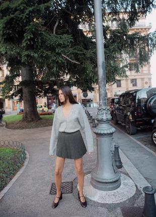 Юбка zara плиссе мини юбка