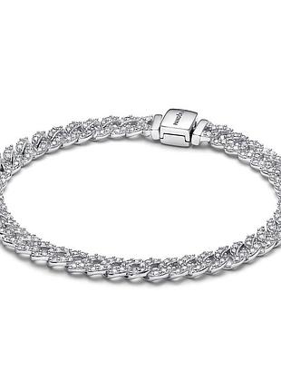 Оригинал original pandora пандора оригинальный серебряный браслет 593008c01 серебро цепь цепочка дизайн с камнями с биркой новый