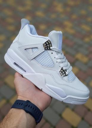 Мужские кроссовки nike air jordan 4 high white джорданы 4 sale