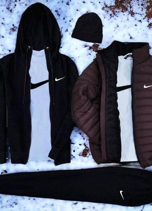 Комплект 6в1 nike (куртка + худи на молнии + штаны + футболка + кепка + куртка)
