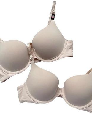 Базовые бюстики victoria’s secret с пуш-ап и лого бретелями