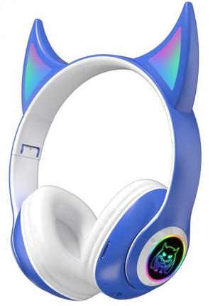 Беспроводные детские наушники с ушками с подсветкой с microsd ear stn-25 bluetooth.о+