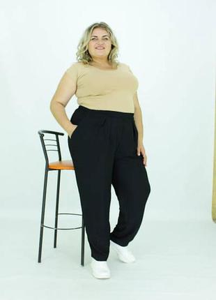 Базовые черные брюки батального размера «американка»