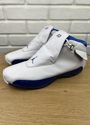 Оригинальные кроссовки air jordan 18 xviii og 2003 white sport royal
