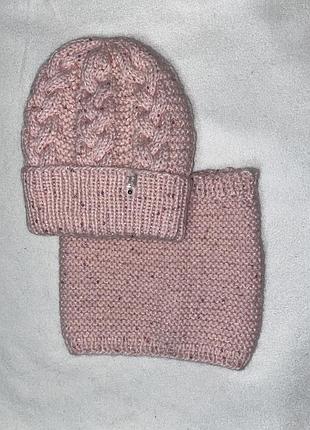 Комплект: шапка + снуд з палетками