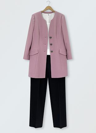 Кашеміровий подовжений жакет «рожева пудра»