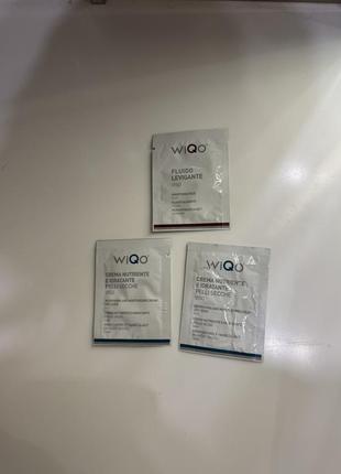 Розгладжувальний флюїд для обличчя wiqo fluido і зволожувальний крем wiqo crema nutriente пробники