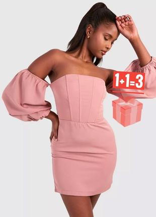 Новое! атласное корсетное платье boohoo