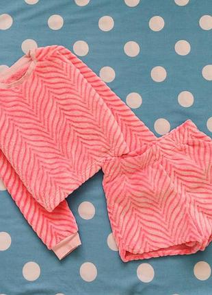 10-12 років, matalan брендовий флісовий комплект, кроп-топ і шорти оверсайз! м"якенький, фактурна тк