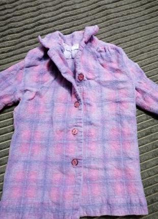 Рубашка в клетку, теплая, детская 3