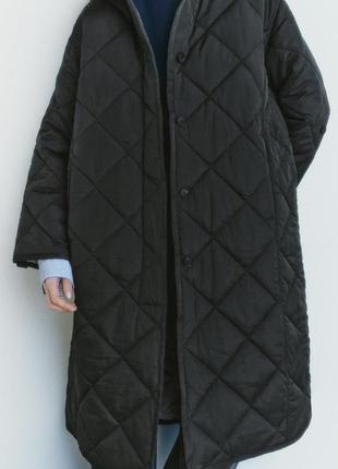Пальто тепле зара zara ⚫️