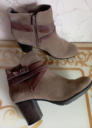 Ботильйони жіночі замшеві , черевики , напівчобітки clarks 4