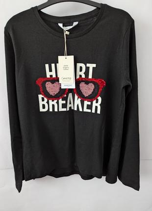 Лонгслів для дівчинки mango,11-12,152,паєтки,кофта,кофтинка,кофточка,з паєтками,батнік,перевертиш