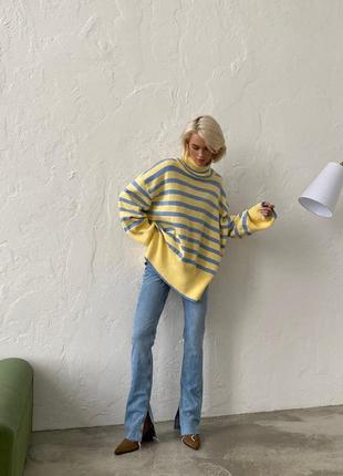 Свитер тельняшка оверсайз хлопок