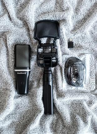 Микрофон zealsound для компьютера с rgb подсветкой и поп-фильтром