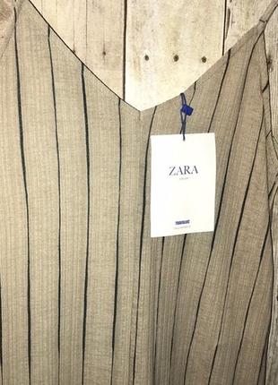 Zara trafaluc - комбинезон-кюлот с широкими струящимися брюками sand & black.  размер s4 фото