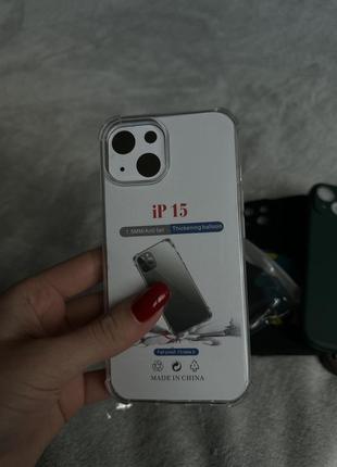 Ударопрочний прозорий чехол на iphone 15