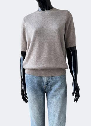 Кашемировый шерстяной свитер джемпер с коротким рукавом autograph marks&spencer кашемир шерсть