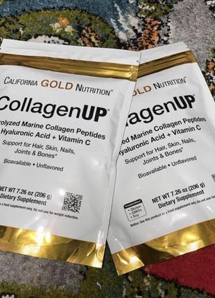 Collagenup California gold nutrition, collagenup, коллаген пептиды морского коллагена, гиалуроновая кислота и витамин c