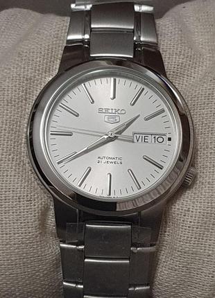 Новый часы seiko 5 automatic off white dial men's watch8 фото