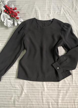 Сіра блузка з модалу з довгим рукавом m&s collection