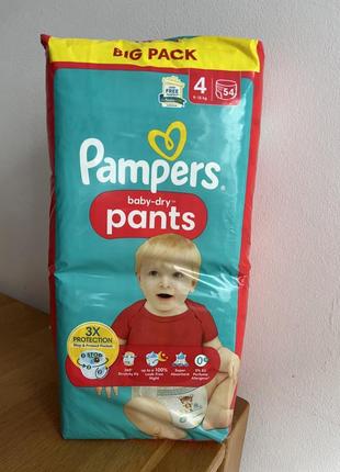 Срочно. подгузники для детей pampers. baby-dryTM pants 4 размер, 9-15 кг 54 шт