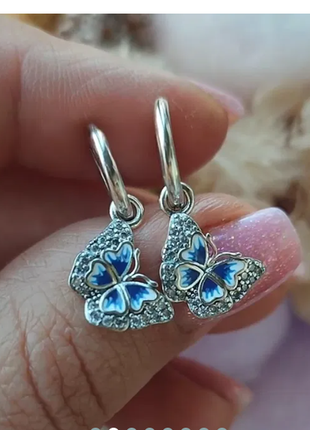 Серебряные детские серьги пандора