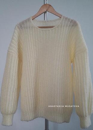 Oversize джемпер кремового кольору2 фото