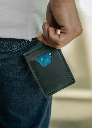 Зажим для купюр кожаный зеленый