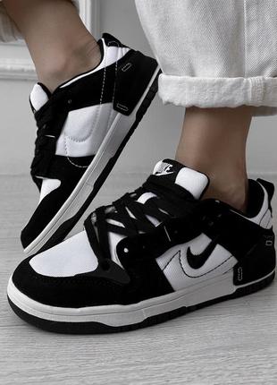 Nike sb dunk low disrupt 2 black white уценка женские кроссовки