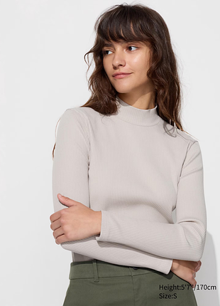 Лонгслив гольф водолазка в рубчик uniqlo