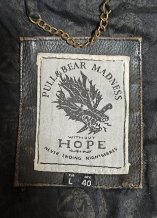 Pull&bear madness байкерская куртка курточка состаренная кожа