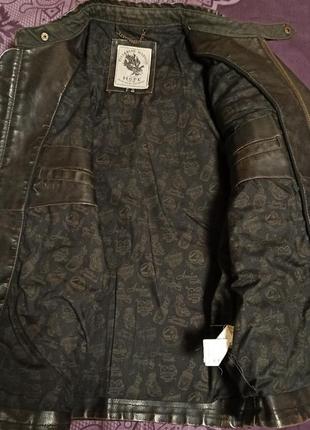 Pull&bear madness байкерская куртка курточка состаренная кожа