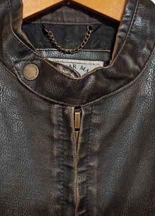 Pull&bear madness байкерская куртка курточка состаренная кожа