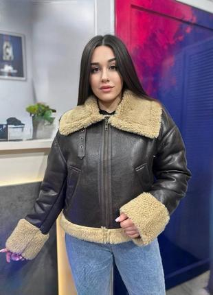 Жіноча дубльонка,дублянка,дублёнка женская короткая укороченая зимняя зимова тепла