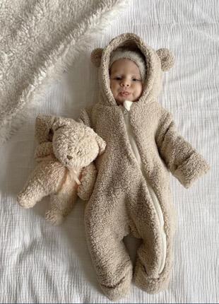 Дитячий демісезонний плюшевий комбінезон baby organic